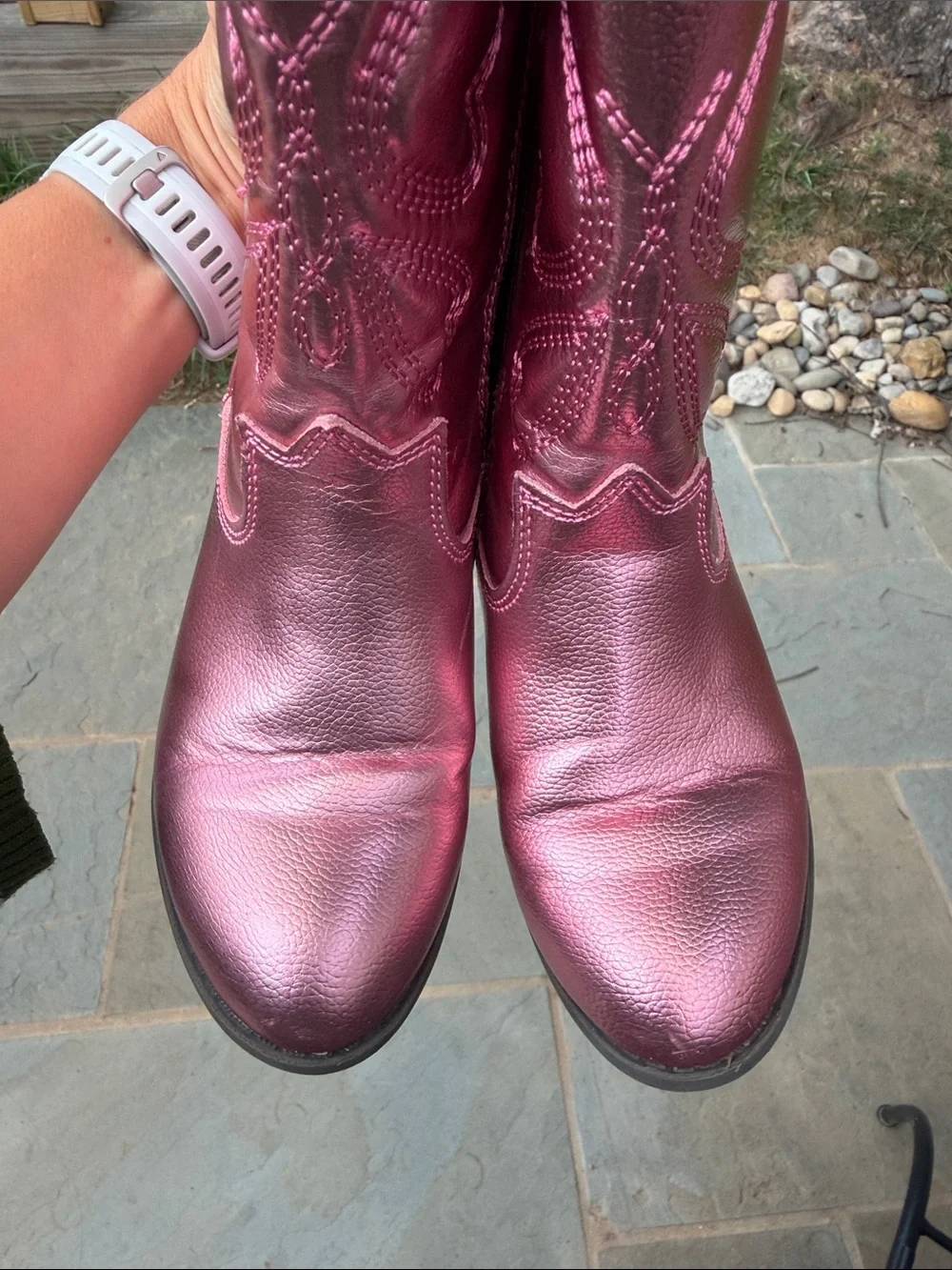 Old Navy Metallic Pink Kids' Western-Style Boots Little Kid size 1